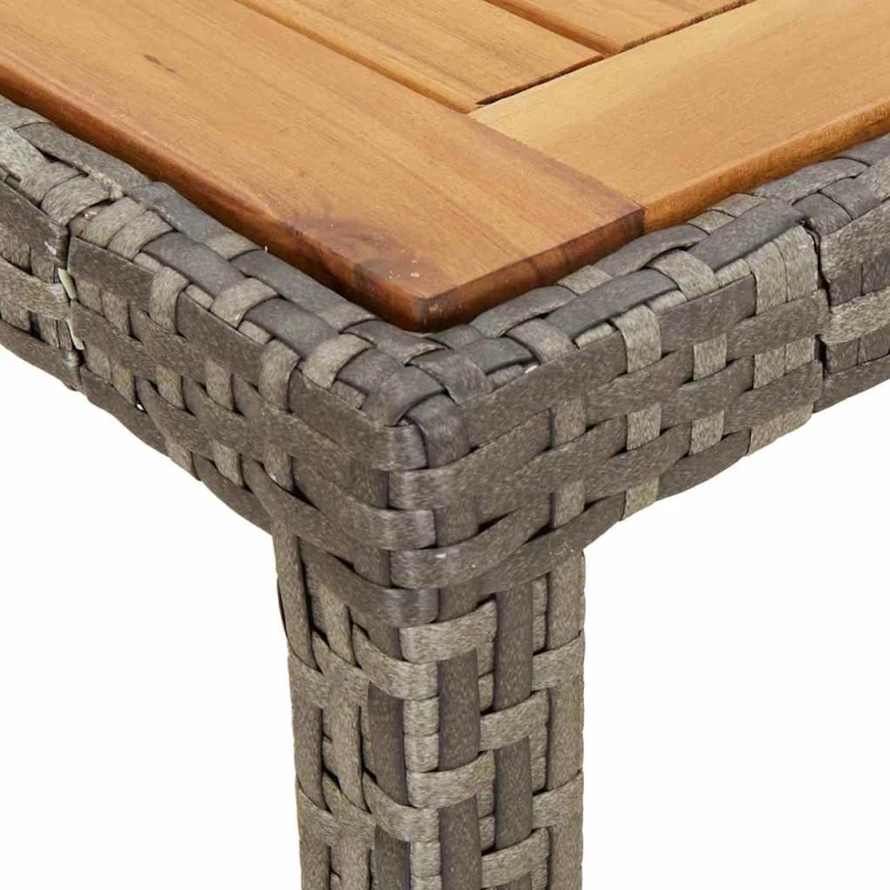 vidaXL Τραπέζι Κήπου Γκρι 90 x 90 x 75 cm συνθετικό ρατάν