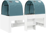 vidaXL Κρεβάτι με Σήραγγα 4 pcs Λευκό και Γαλάζιο Επεξεργασμένο Ξύλο