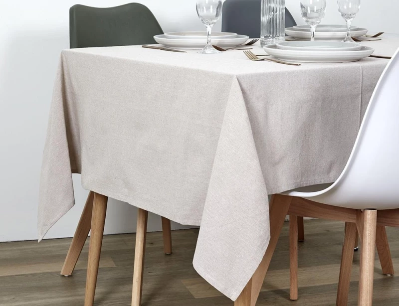ΤΡΑΠΕΖΟΜΆΝΤΗΛΑ & ΠΕΤΣΈΤΕΣ ΔΕΙΠΝΟΥ BEIGE COTTON TABLECLOTH 140X250CM TX8193