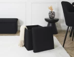 Σκαμπό-μπαούλο Atom Home Deco Factory - 38x38x38cm - Μαύρο