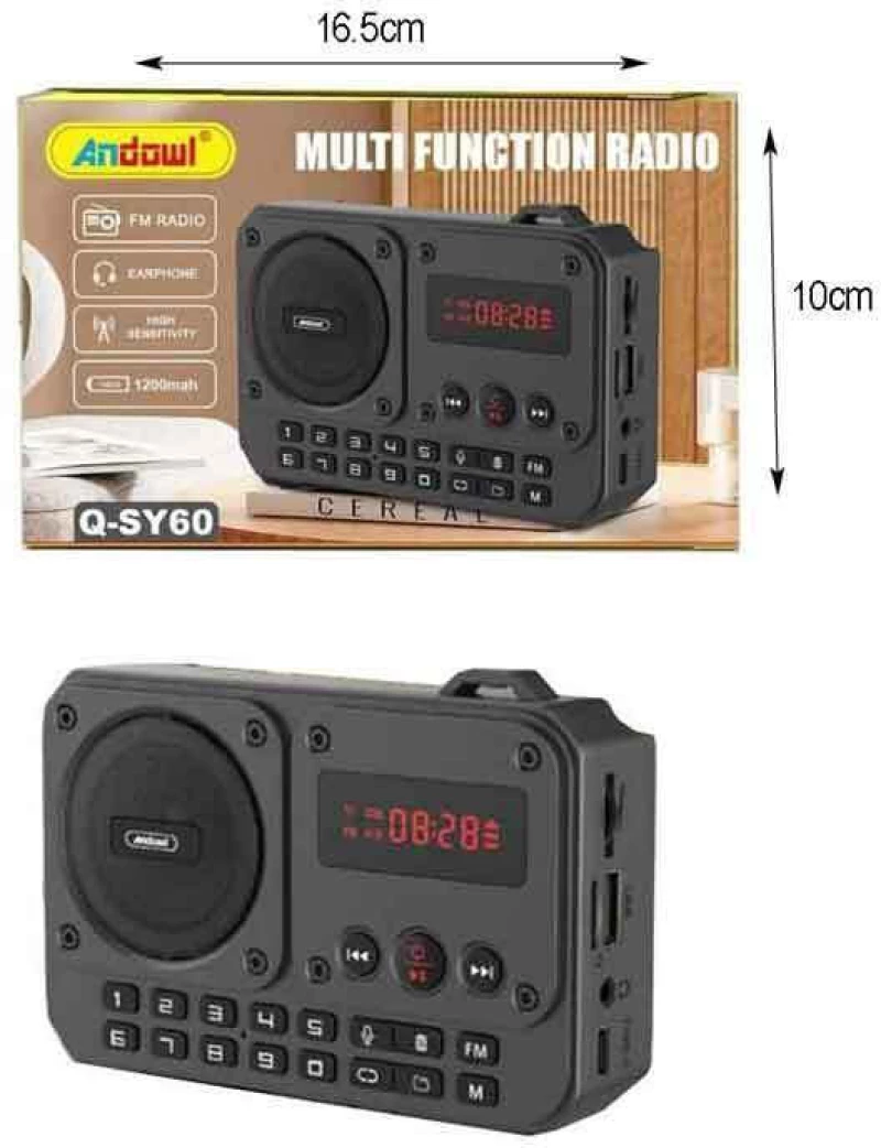 Andowl Q-SY60 Επιτραπέζιο Ραδιόφωνο Σκούρο Γκρι