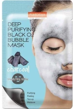 Purederm Deep Purifying Black O2 Bubble Mask Charcoal Μάσκα Καθαρισμού Με Ενεργό Άνθρακα 20gr