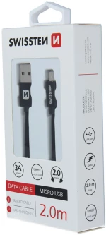 SWISSTEN USB/MICRO CABLE 2M BLACK