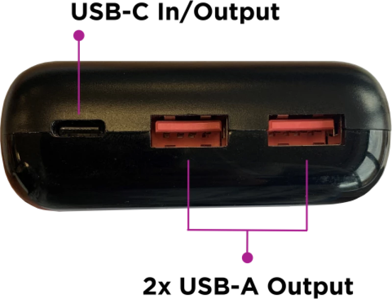 Grixx 20000mAh Powerbank   PoweDelivery USB-C Port Black