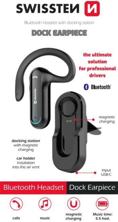 SWISSTEN ΑΚΟΥΣΤΙΚΟ BLUETOOTH   DOCK EARPIECE