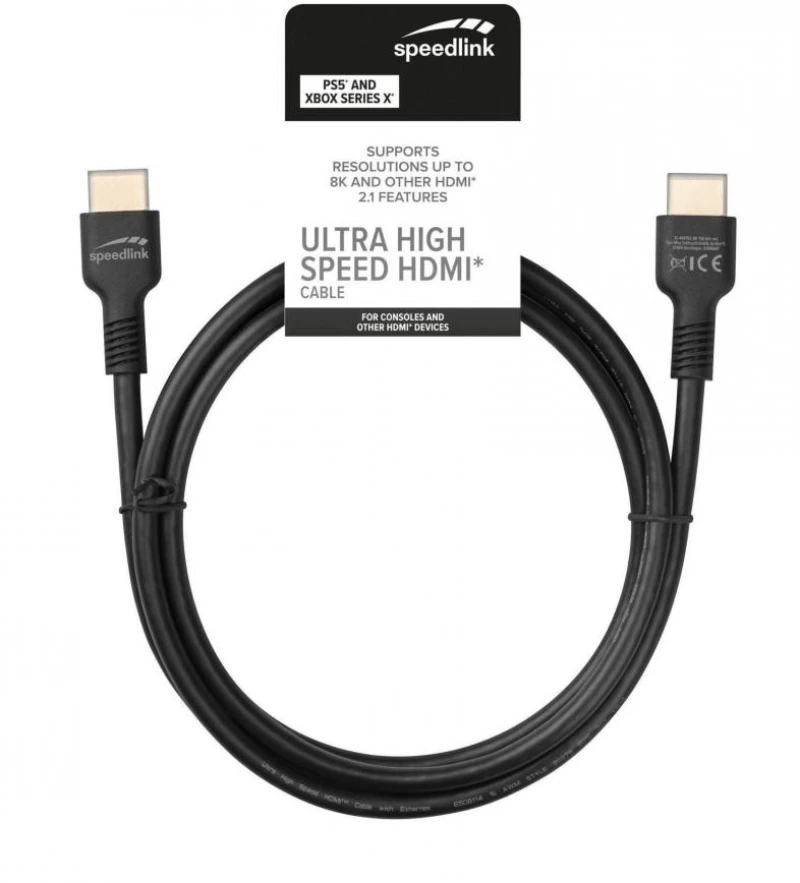SPEEDLINK SL-460102-BK-150, ULTRA HIGH SPEED HDMI CABLE ( 1.5M)  FOR PS5, XBOX SERIES X,
