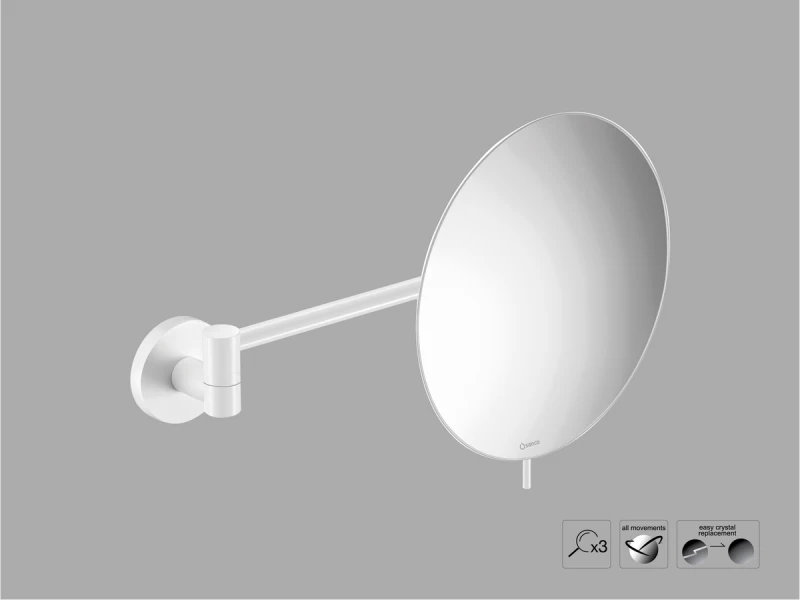 Sanco Cosmetic mirrors Μεγεθυντικός καθρέπτης x3 Λευκό ματ MR-705-Μ101
