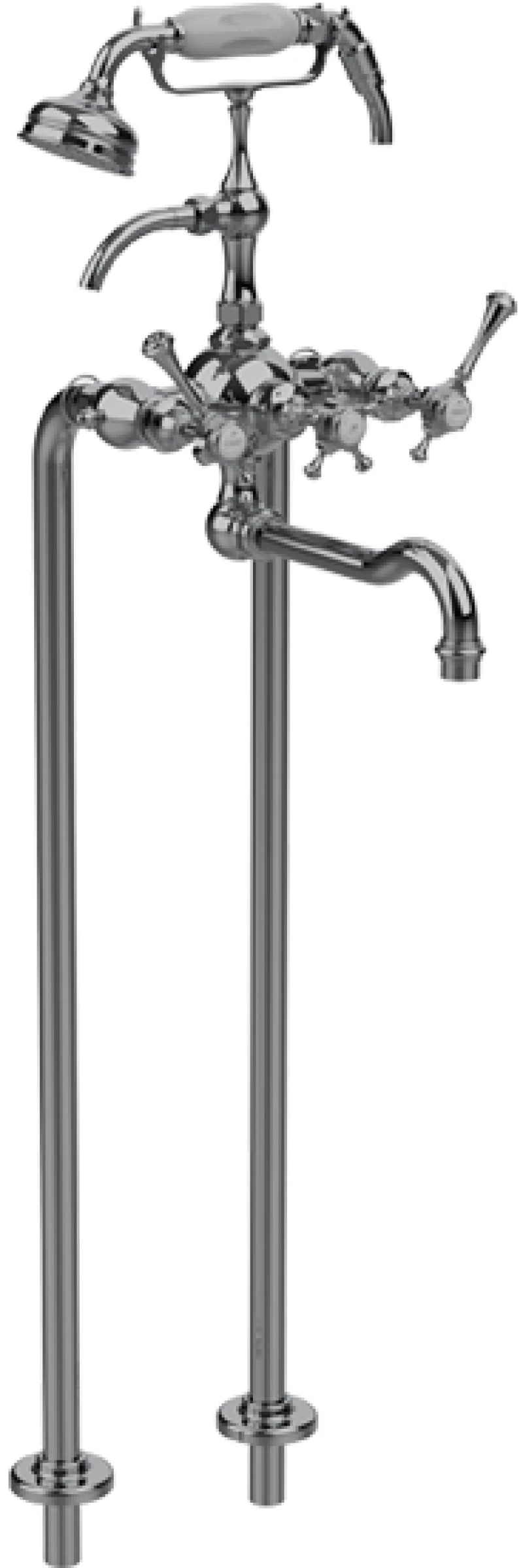 Horus Anthea Classic Collection - Complete Mixer + Pipes for Free Standing Bath - Polished Nickel 10.498-NB