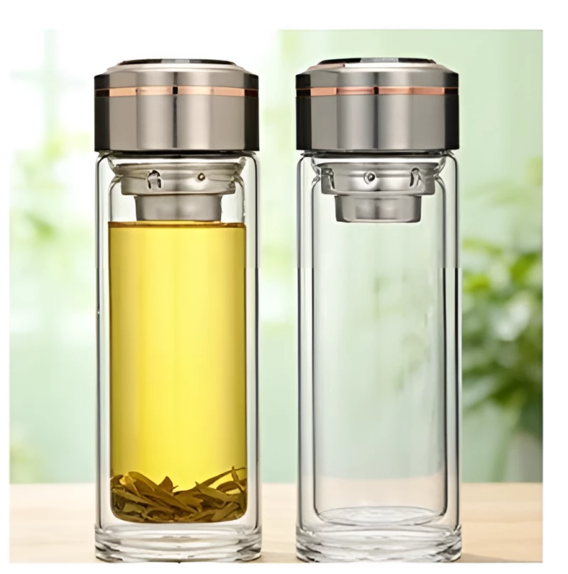 Γυάλινο Μπουκάλι 400ml με Φίλτρο και Μεταλλικό Καπάκι