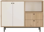 Ντουλάπι 956LCS3559 120x35,5x85cm Oak-White Μοριοσανίδα, Μέταλλο