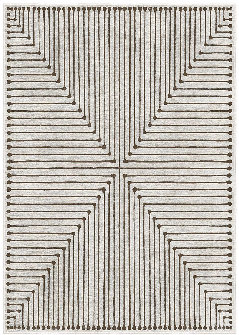 Χαλί Kece-Fr55 485HFT1865 Off White-Brown Conceptum Hypnose 100X200cm