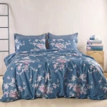 Πάπλωμα Springtime (Σετ 3τμχ) Dark Blue Rythmos Υπέρδιπλo 220x240cm 100% Βαμβάκι