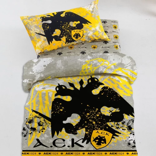 Μαξιλαροθήκες Παιδικές AEK9 Yellow Palamaiki 52X72 100% Βαμβάκι