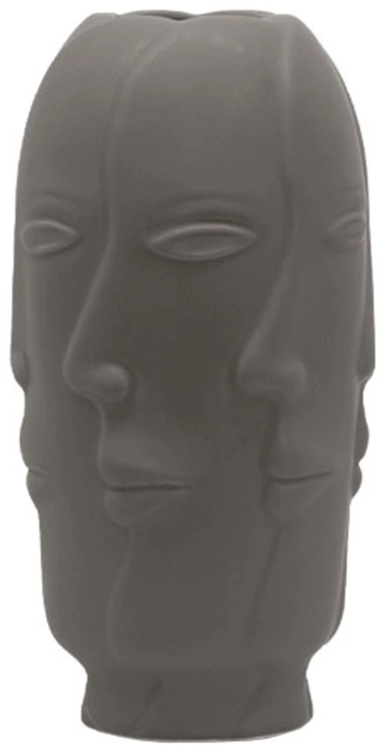 Βάζο Πρόσωπα 15-30901-35 17x35cm Brown Marhome Κεραμικό