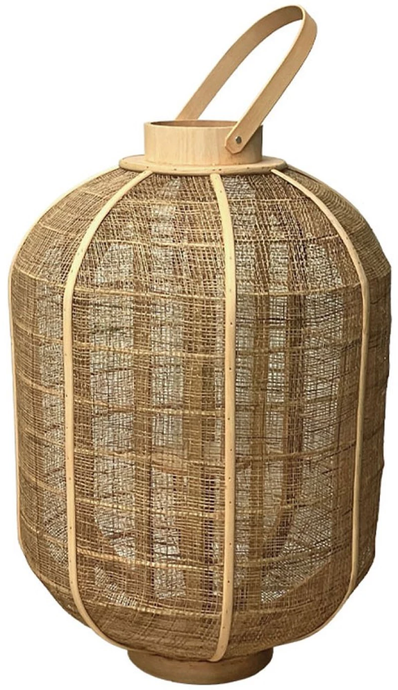 Φανάρι 17-26257 Φ38x55cm Natural Marhome Γυαλί,Bamboo