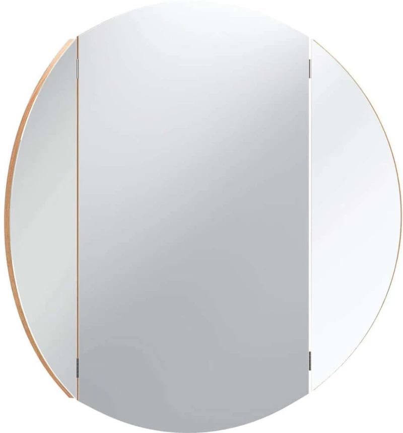 Καθρέπτης Τοίχου Simple Round 16626649 80x2x80cm Natural Μοριοσανίδα
