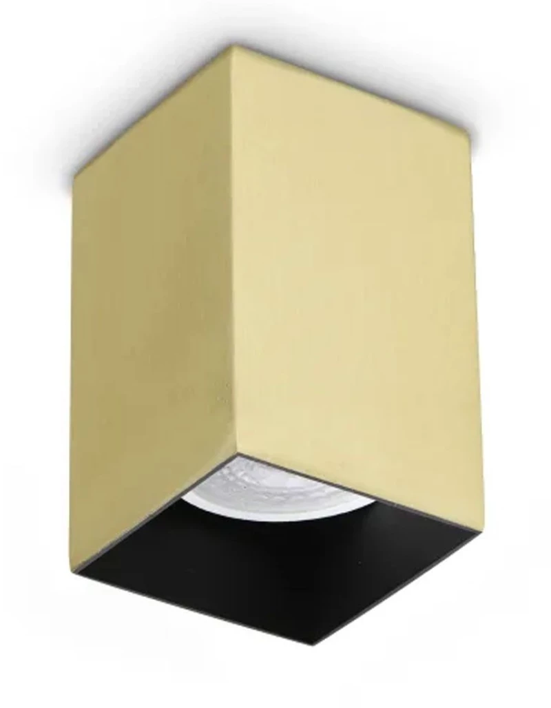 Φωτιστικό Οροφής - Spot Look Square 371481 GU10 6x75cm Brass Ideal Lux