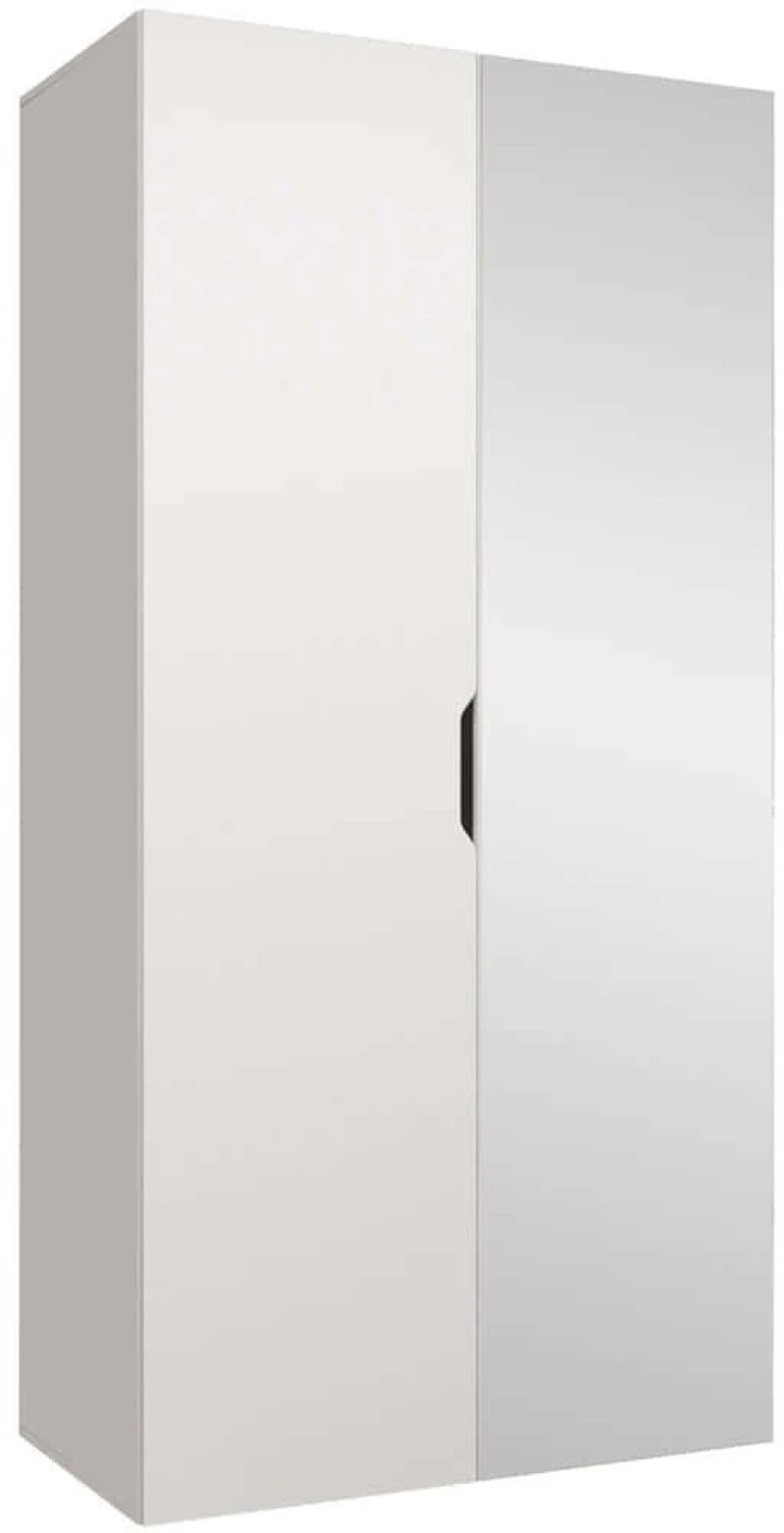 Ντουλάπα Δίφυλλη Με Καθρέπτη Malaga Plus 162903389 100x52x202cm White Δίφυλλη