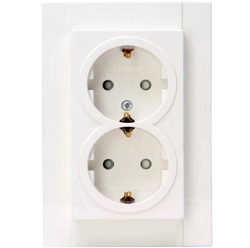 Πρίζα Ρεύματος Διπλή HK07 940229004 16A 250V Pure White Kopp
