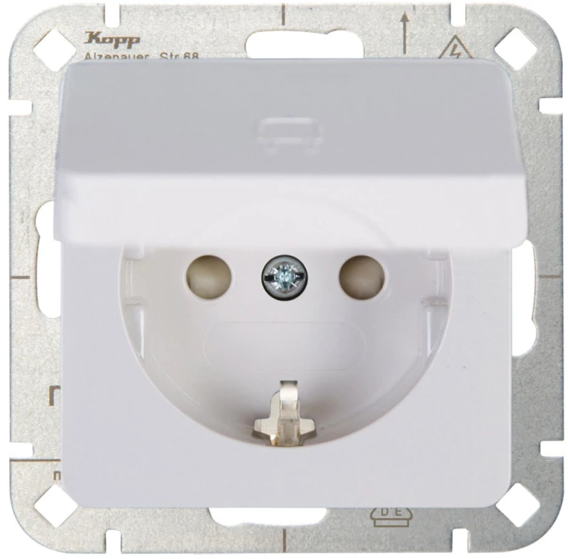 Πρίζα Ρεύματος Μονή Με Καπάκι HK02 914913005 16A 250V White Kopp