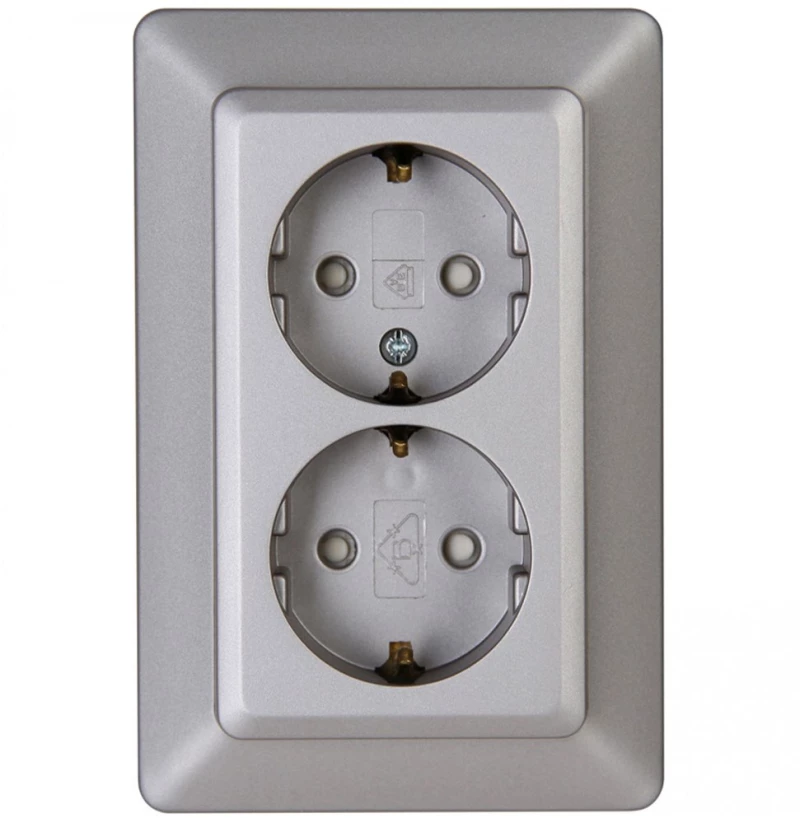 Πρίζα Ρεύματος Διπλή HK02 927720003 16A 250V Steel Kopp
