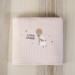 Κουβέρτα Βρεφική Πικέ Little Sheep White-Pink Nima Αγκαλιάς 80x110cm 100% Βαμβάκι