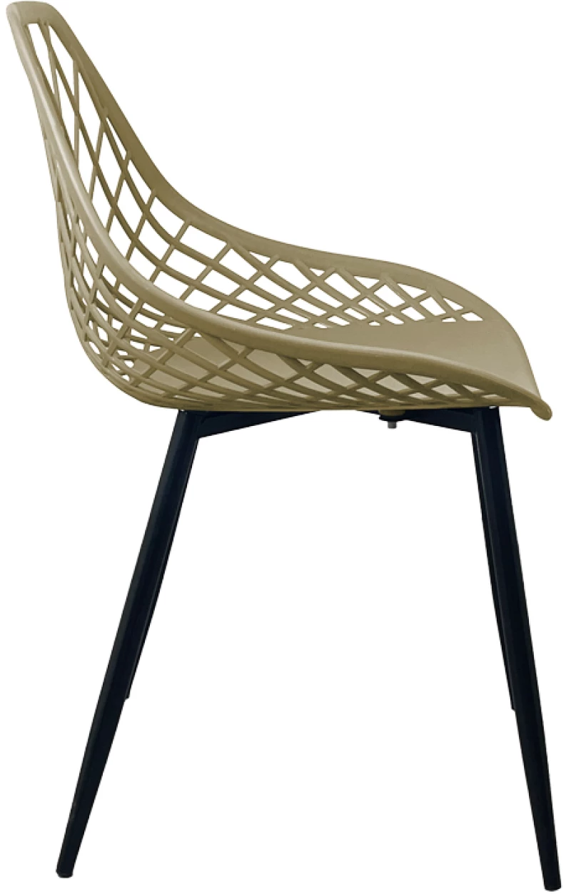 Καρέκλα Suan  cappuccino pp-πόδι μαύρο μέταλλο 49x51x86εκ - 4 ΤΕΜ