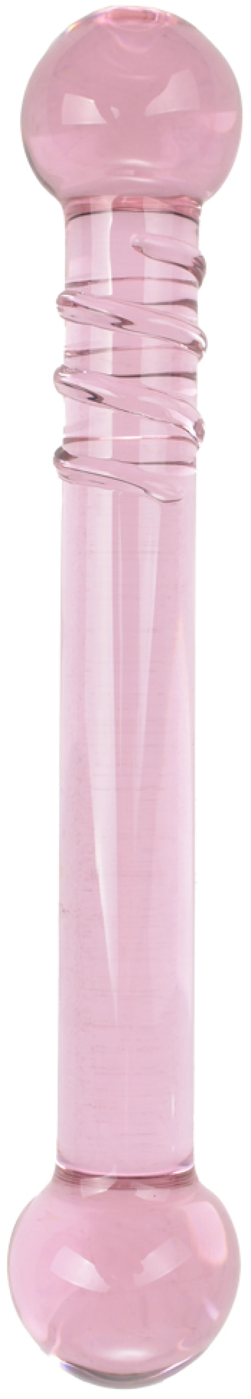 Double Pink Dildo, Sticla Premium, Pink, 19,3 cm, Passion Labs,