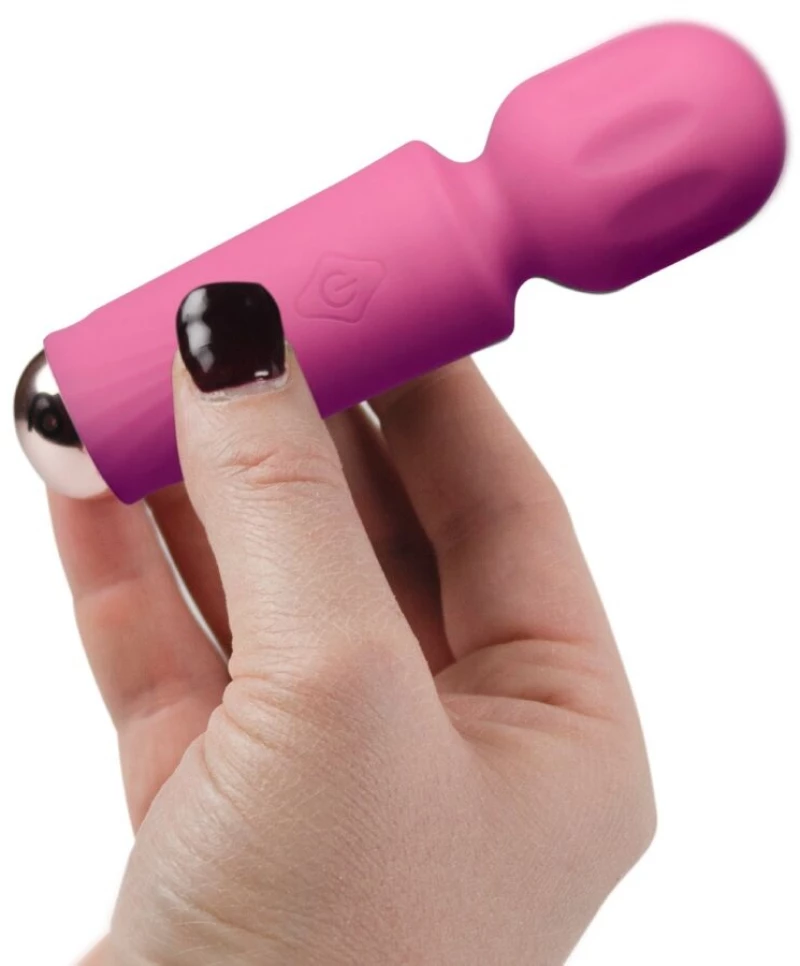 ROCKS-OFF - MINI RECHARGEABLE WAND 16 FUNCTIONS PEONY PINK