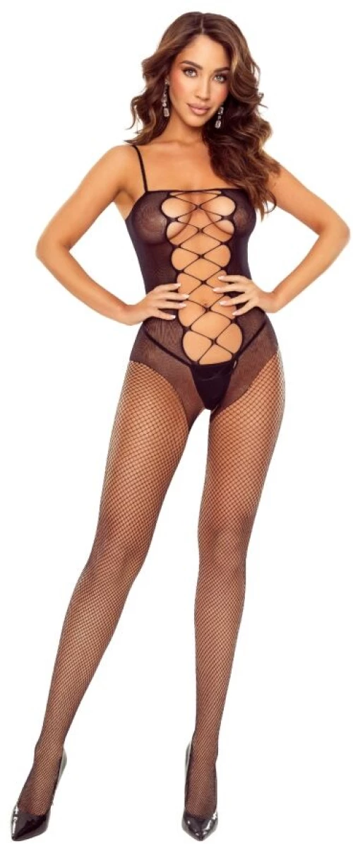 PASSION - BS124 BLACK LACED BODYSTOCKING