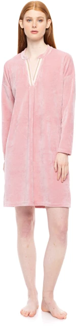 Γυναικείο Φόρεμα Pink Label - Βελουτέ Dusty Pink - PETIT STRIPE - Cotton - Regular Fit