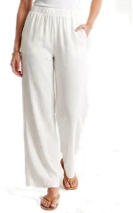 ANNA RAXEVSKY Γυναικεία εκρού παντελόνα Linen-Look T26120 ECRU