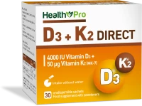 Vitamin D3 + K2mk7 Direct 30 διασπειρόμενα φακελα / Health Pro