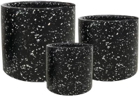 Supergreens Γλάστρα Πήλινη Κύλινδρος "Celestia" Μαύρο Terrazzo M 33x33x29 εκ.