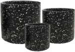 Supergreens Γλάστρα Πήλινη Κύλινδρος "Celestia" Μαύρο Terrazzo M 33x33x29 εκ.
