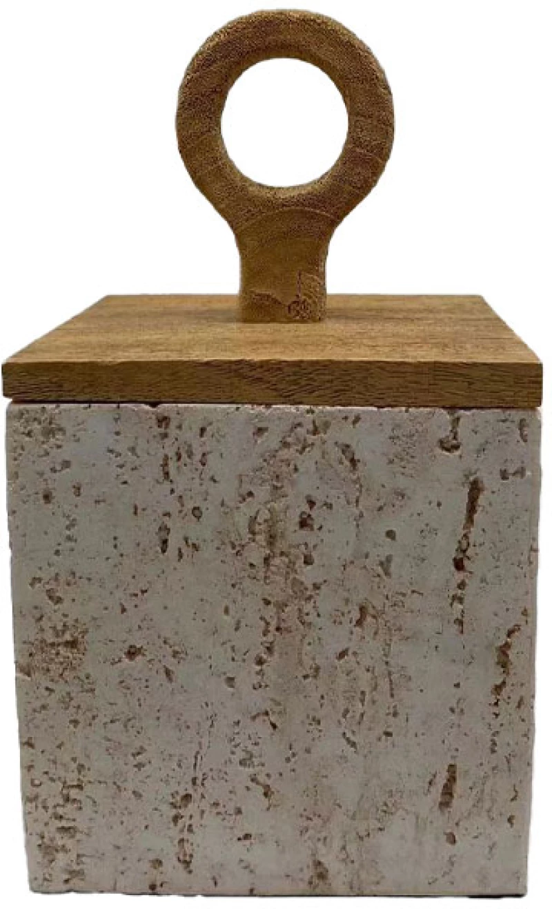 LIBERTA COPPER A ΚΟΥΤΙ ΑΠΟΘΗΚΕΥΣΗΣ 12x12x21cm POLYRESIN STONE ΦΥΣΙΚΟ