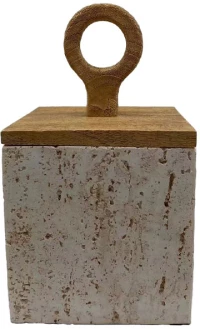 LIBERTA COPPER A ΚΟΥΤΙ ΑΠΟΘΗΚΕΥΣΗΣ 12x12x21cm POLYRESIN STONE ΦΥΣΙΚΟ