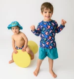 Zoocchini Σετ UV Μαγιὀ Bucket Καπέλο Μπλούζα Walrus 3 Ετών ZOO16018-3T Αγόρι