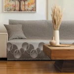 Ριχτάρι Βαμβακερό Τετραθέσιο Κύκλοι Borea Home Textiles - Καφέ