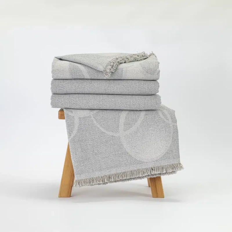 Ριχτάρι Βαμβακερό Τετραθέσιο Κύκλοι Borea Home Textiles - Καφέ