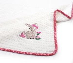 Κουβέρτα Πικέ Κούνιας (100x160) Deer 197 White-Pink Dimcol