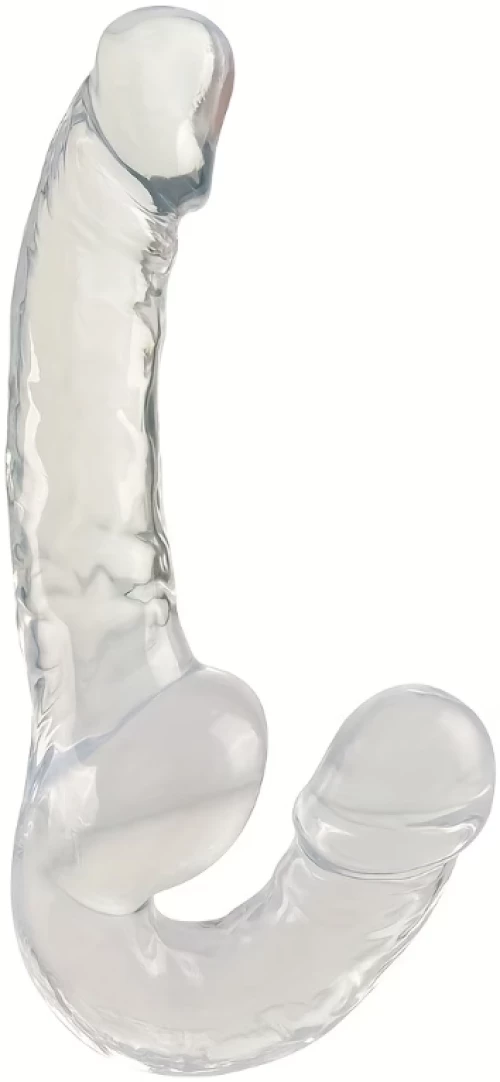 Διπλό Strap-on Dildo Love Market Διαφανές