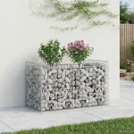 vidaXL Ανασηκωμένο κρεβάτι gabion Ασημί 50 x 100 x 60 εκ