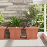 vidaXL Τετραγωνικός Δίσκος Λουλουδιών 24 pcs Κεραμιδί Πλαστικό