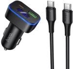 Hoco Z63B Φορτιστής αυτοκινήτου USB A + USB Type-C PD QC3.0 48W + καλώδιο USB Type-C σε USB Type-C  μαύρο