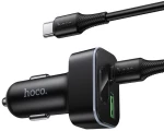Hoco Z63B Φορτιστής αυτοκινήτου USB A + USB Type-C PD QC3.0 48W + καλώδιο USB Type-C σε USB Type-C  μαύρο