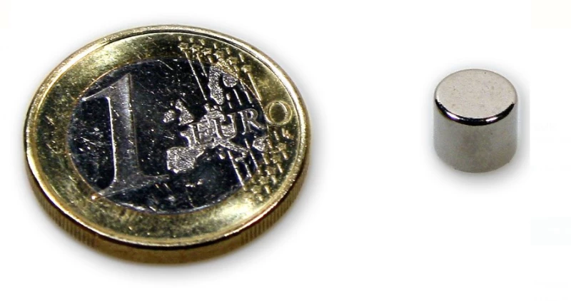 Μαγνήτης Δίσκος Φ7x6mm Νεοδυμίου Δύναμη Έλξης 1,8kg