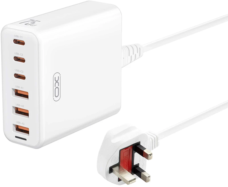 XO L133(UK) 75W GaN 3A+3C Γρήγορος Φορτιστής 1.5M
