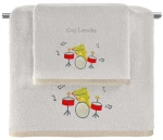 Σετ Βρεφικές Πετσέτες 2 Τεμαχίων Guy Laroche Bebe Band Natural-Silver 50x70,70x130