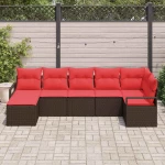 Σετ Καναπέ με μαξιλάρι 7 pcs Καφέ συνθετικό ρατάν Καφέ 3346474
